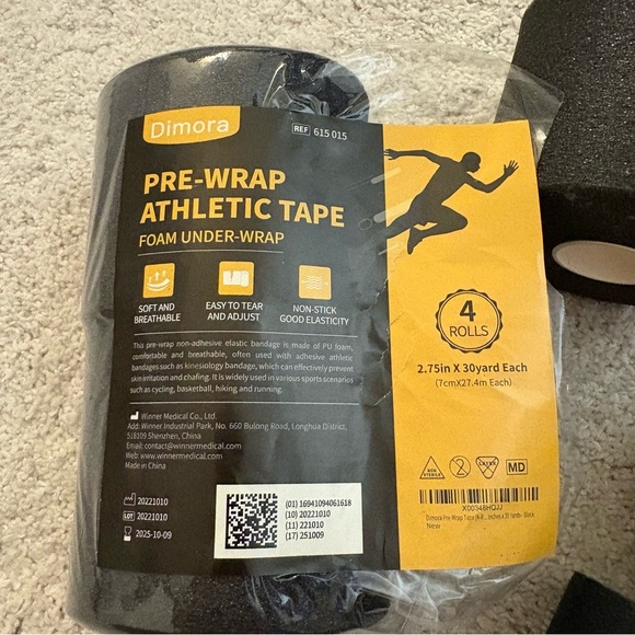 Dimora Black Pre-Wrap & Athletic Tape Bundle - Picture 7 of 9